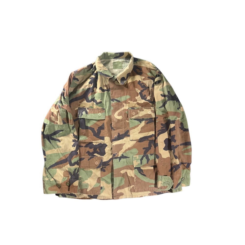 US Military Woodland Camo BDU Field Jacket Ripstop Large Short 8415-01-390-8548